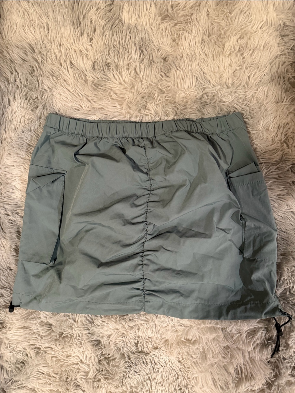 Utility Pocket Drawstring Skirt in Sage Green